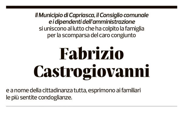 Annuncio funebre Fabrizio Castrogiovanni