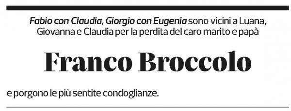 Annuncio funebre Franco Broccolo