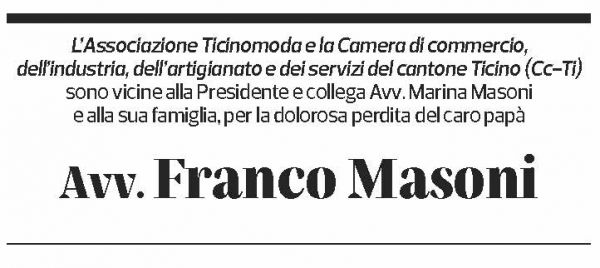 Annuncio funebre Franco Masoni