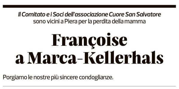 Annuncio funebre Francoise A Marca-kellerhals