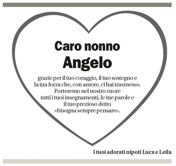 Annuncio funebre Angelo Cavalli