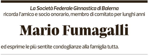 Annuncio funebre Mario Fumagalli