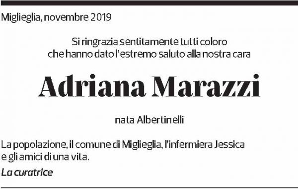 Annuncio funebre Adriana Marazzi