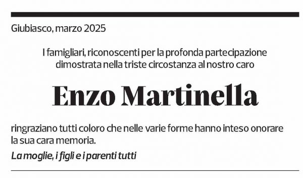 Annuncio funebre Enzo Martinella