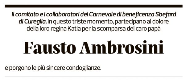 Annuncio funebre Fausto Ambrosini