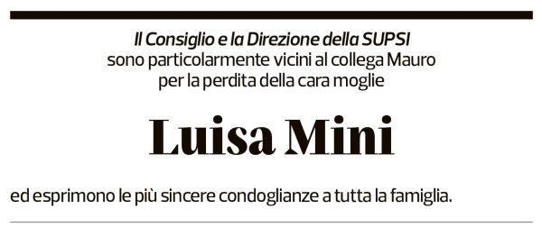 Annuncio funebre Luisa Foletti Mini