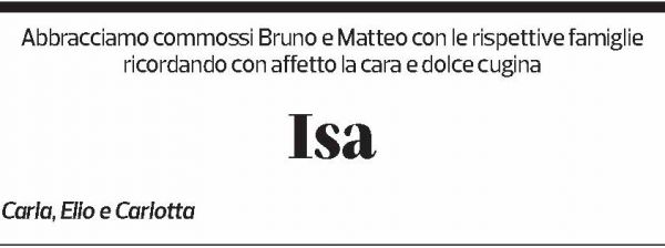 Annuncio funebre Isa -