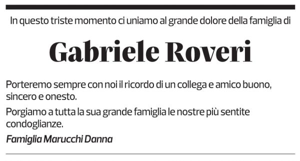 Annuncio funebre Gabriele Roveri