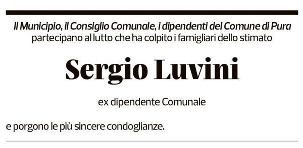 Annuncio funebre Sergio Luvini