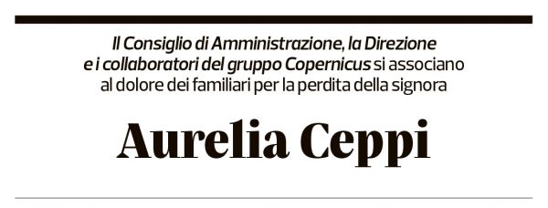 Annuncio funebre Aurelia Ceppi