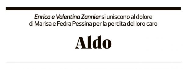 Annuncio funebre Aldo Pessina