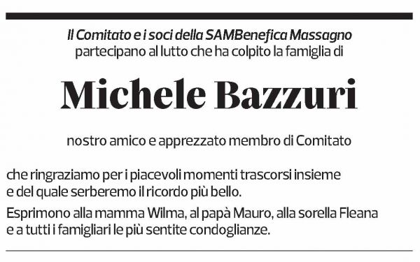 Annuncio funebre Michele Bazzuri