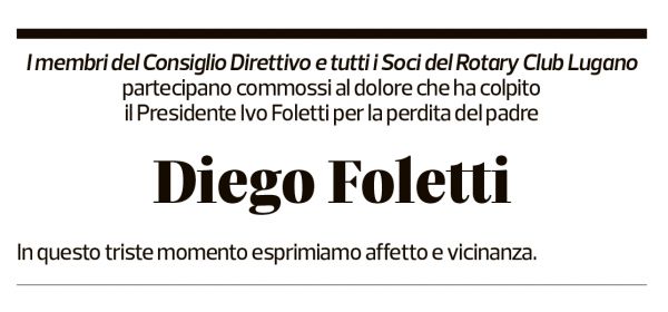 Annuncio funebre Diego Foletti