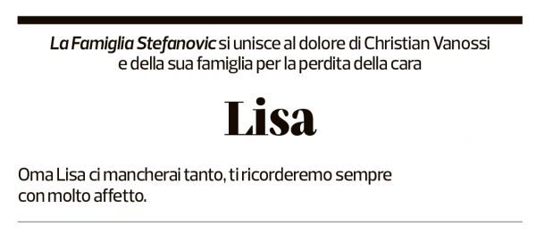 Annuncio funebre Elisabetta Vanossi