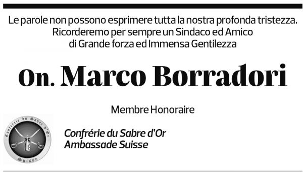 Annuncio funebre Marco Borradori