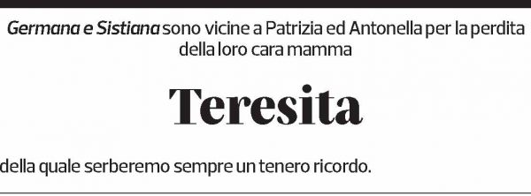 Annuncio funebre Teresita 