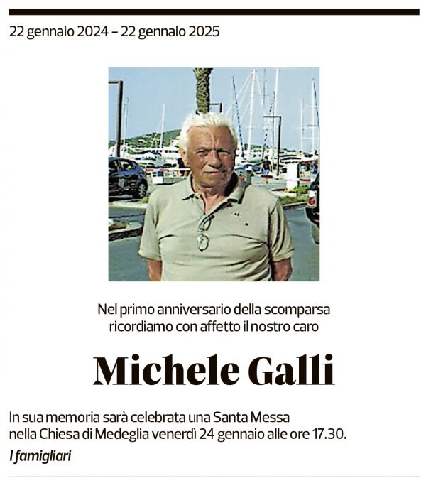 Annuncio funebre Michele Galli