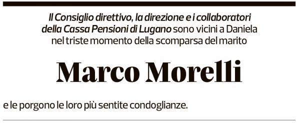 Annuncio funebre Marco Morelli