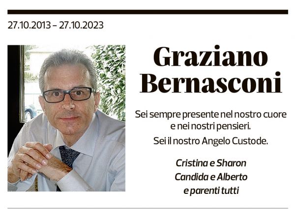 Annuncio funebre Graziano Bernasconi