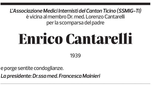 Annuncio funebre Enrico Cantarelli