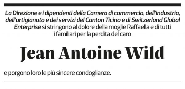 Annuncio funebre Jean-antoine Wild
