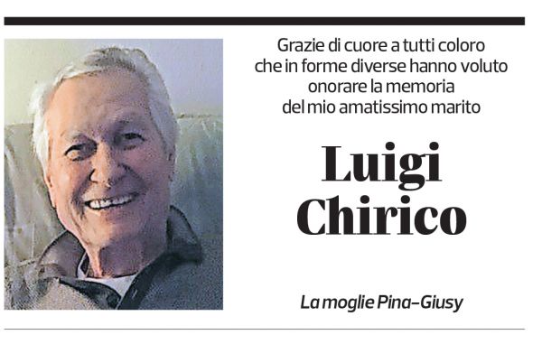 Annuncio funebre Luigi Chirico