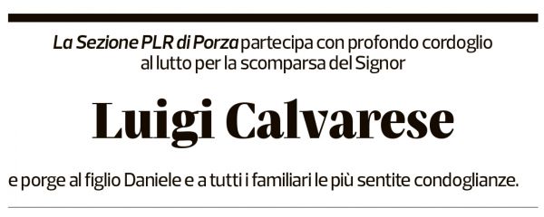 Annuncio funebre Luigi Calvarese