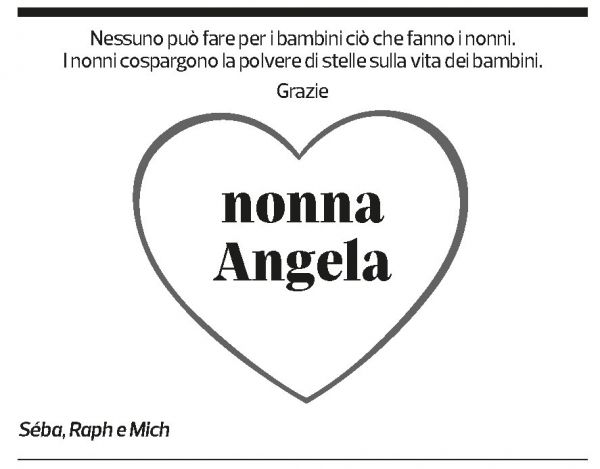 Annuncio funebre Angela Cattaneo