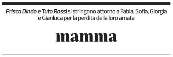 Annuncio funebre Matilde Bonetti Soldati