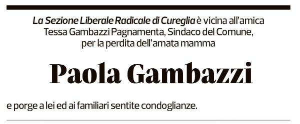 Annuncio funebre Paola Gambazzi