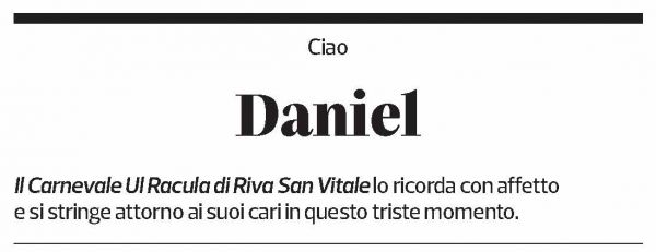 Annuncio funebre Daniel 