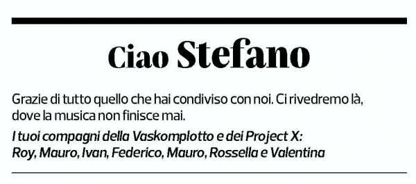 Annuncio funebre Stefano Termini