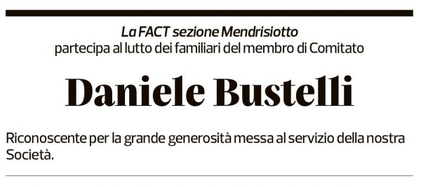 Annuncio funebre Daniele Bustelli