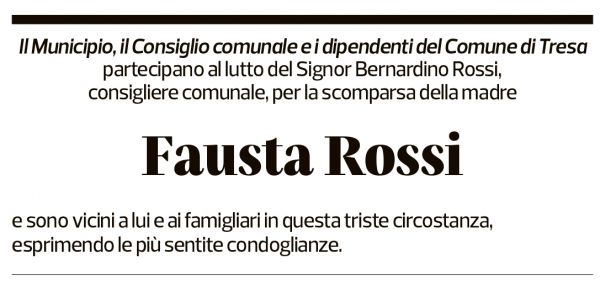 Annuncio funebre Fausta Rossi