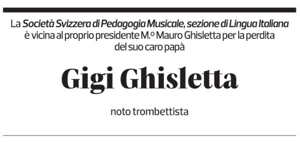 Annuncio funebre Luigi Ghisletta