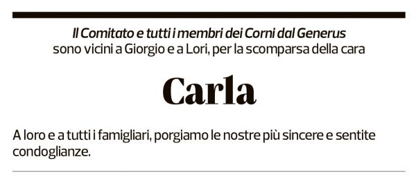 Annuncio funebre Carla Soldini