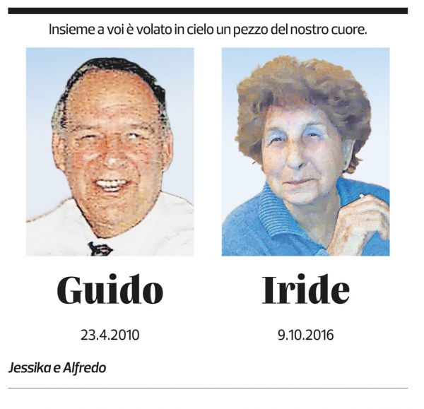 Annuncio funebre Guido Iride