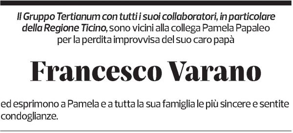Annuncio funebre Francesco Varano