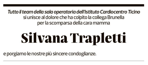 Annuncio funebre Silvana Trapletti