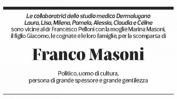 Annuncio funebre Franco Masoni