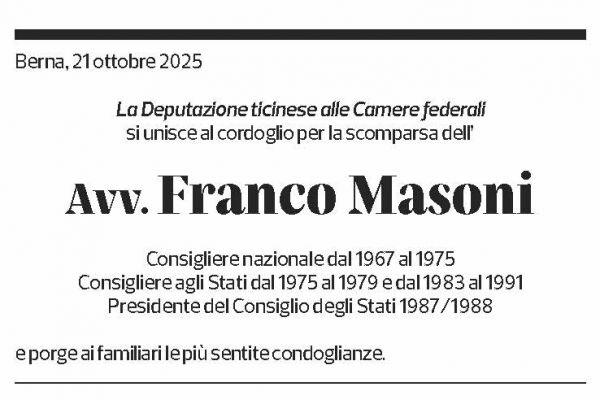 Annuncio funebre Franco Masoni