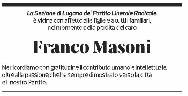 Annuncio funebre Franco Masoni