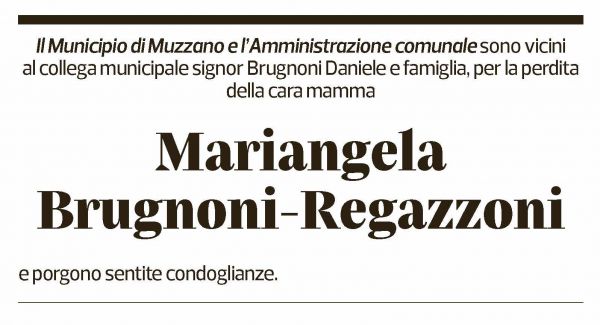 Annuncio funebre Mariangela Brugnoni-regazzoni
