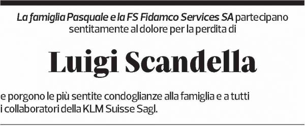 Annuncio funebre Luigi Scandella