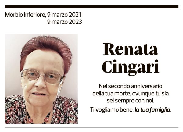 Annuncio funebre Renata Cingari