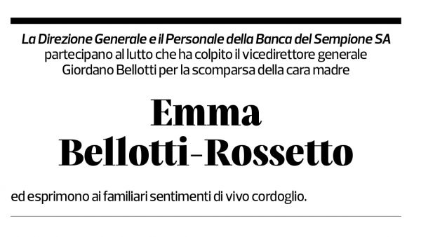 Annuncio funebre Emma Bellotti-rossetto