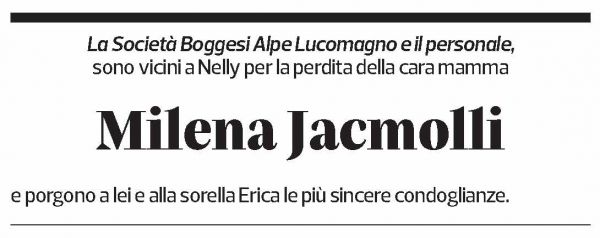 Annuncio funebre Milena Jacmolli