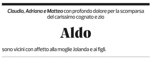 Annuncio funebre Aldo Rusconi