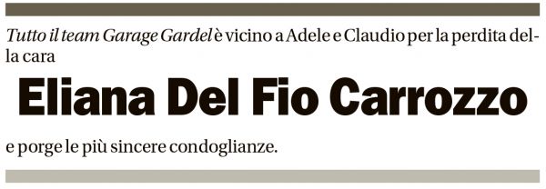 Annuncio funebre Eliana Del Fio Carrozzo