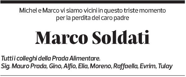 Annuncio funebre Marco Soldati